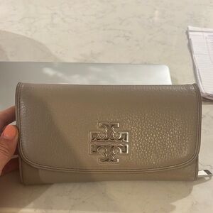 Tory Burch Taupe Leather Wallet